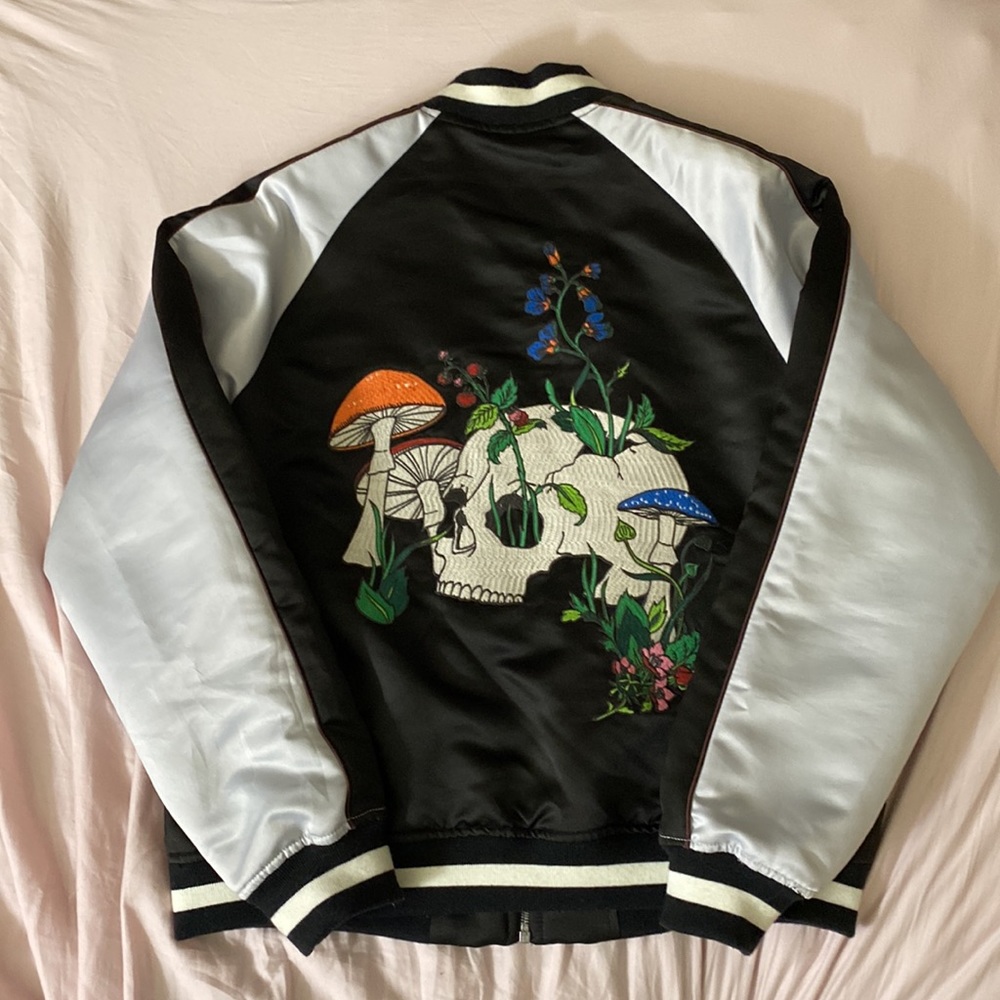 Urban Outfitters Skull Bomber Jacket, Size M